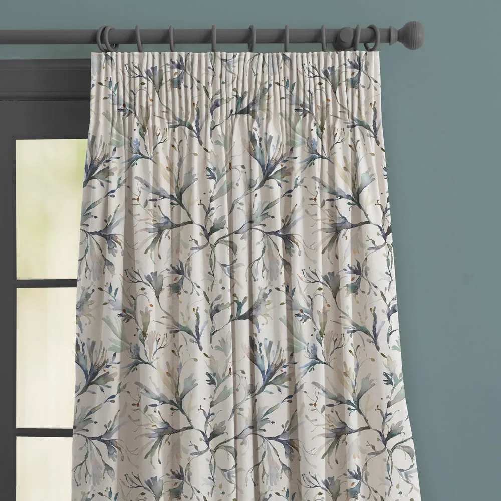 Seaweed Printed Made to Measure Curtains Slate