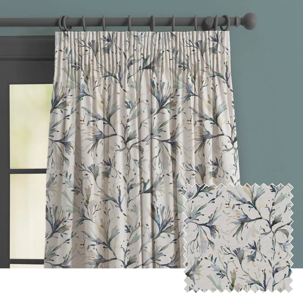Seaweed Printed Made to Measure Curtains Slate chic floor carpet  