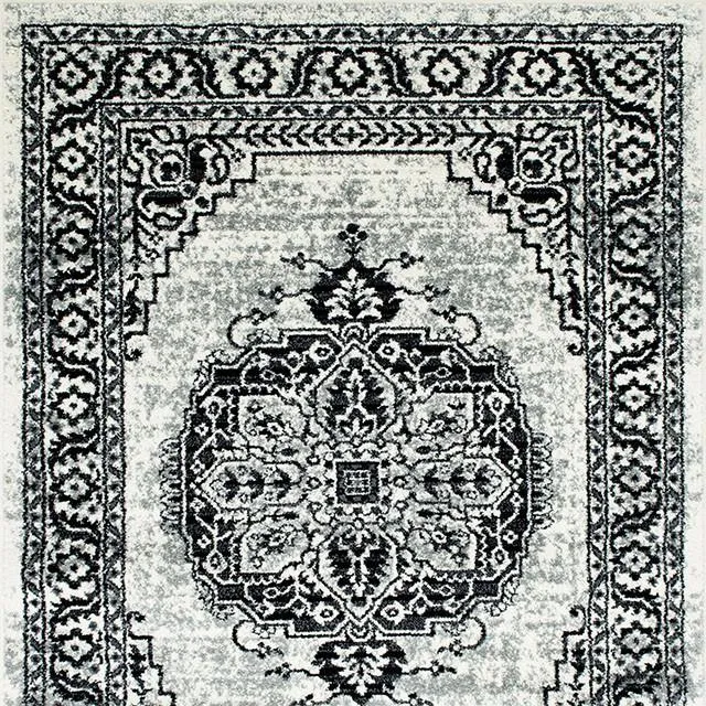 Serang Gray/Black 5' X 7' Area Rug neutral everyday carpet