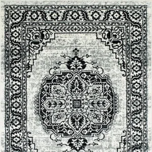 Serang Gray/Black 5' X 7' Area Rug neutral everyday carpet