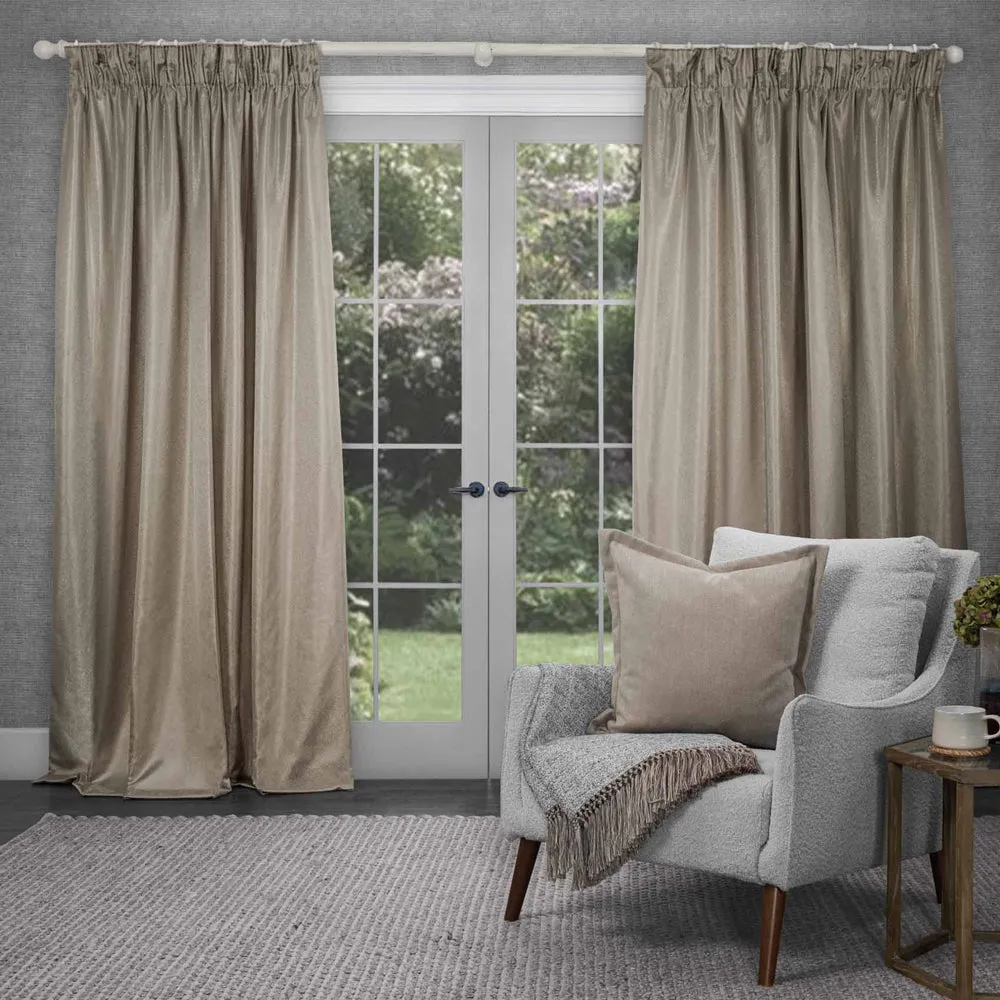 Sereno Woven Pencil Pleat Curtains Truffle modern fashion rug  