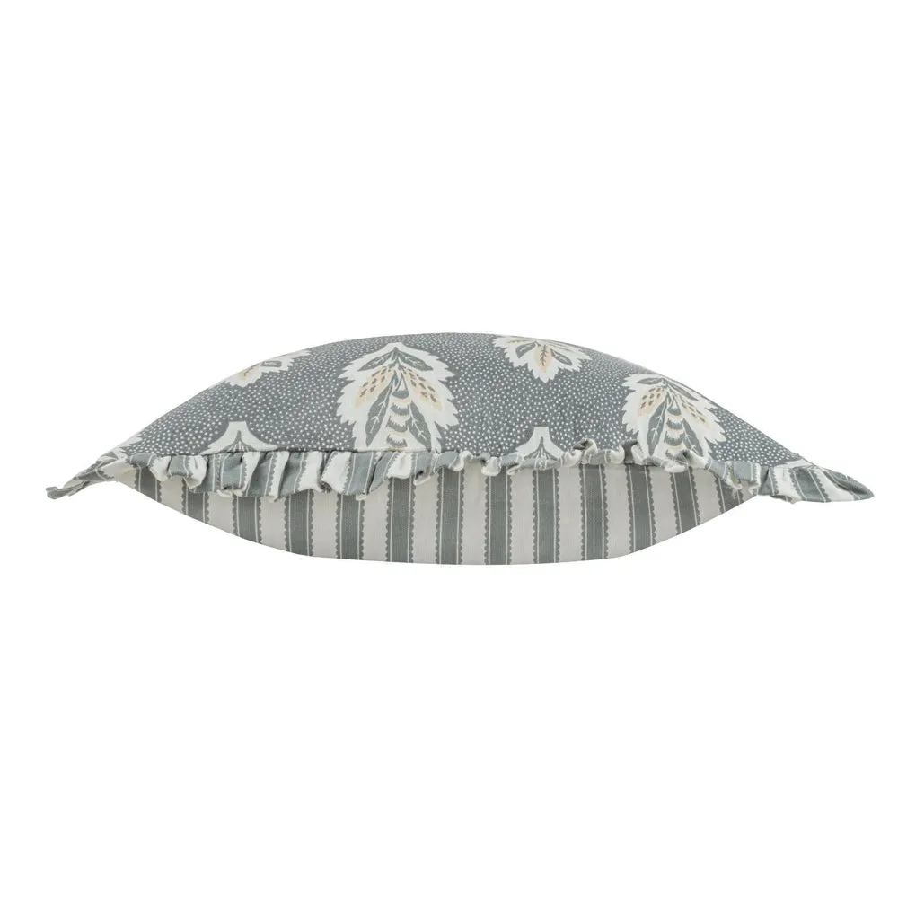 Sessile Leaf Ruffle Cushion Delph Blue