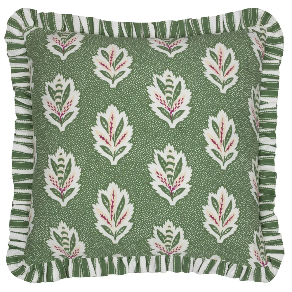 Sessile Leaf Ruffle Cushion Leaf Green