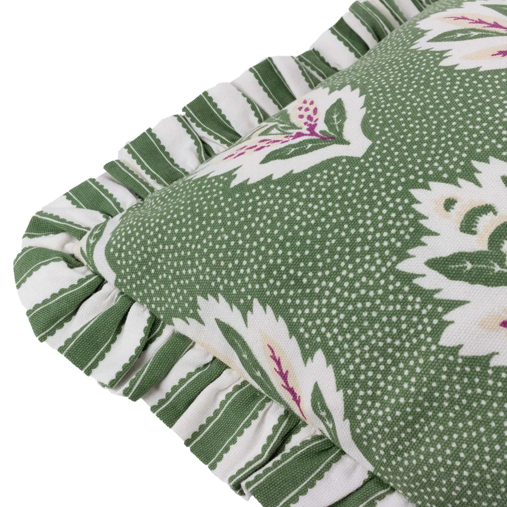 Sessile Leaf Ruffle Cushion Leaf Green