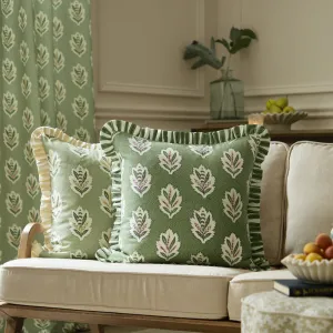 Sessile Leaf Ruffle Cushion Leaf Green modern fashion rug  