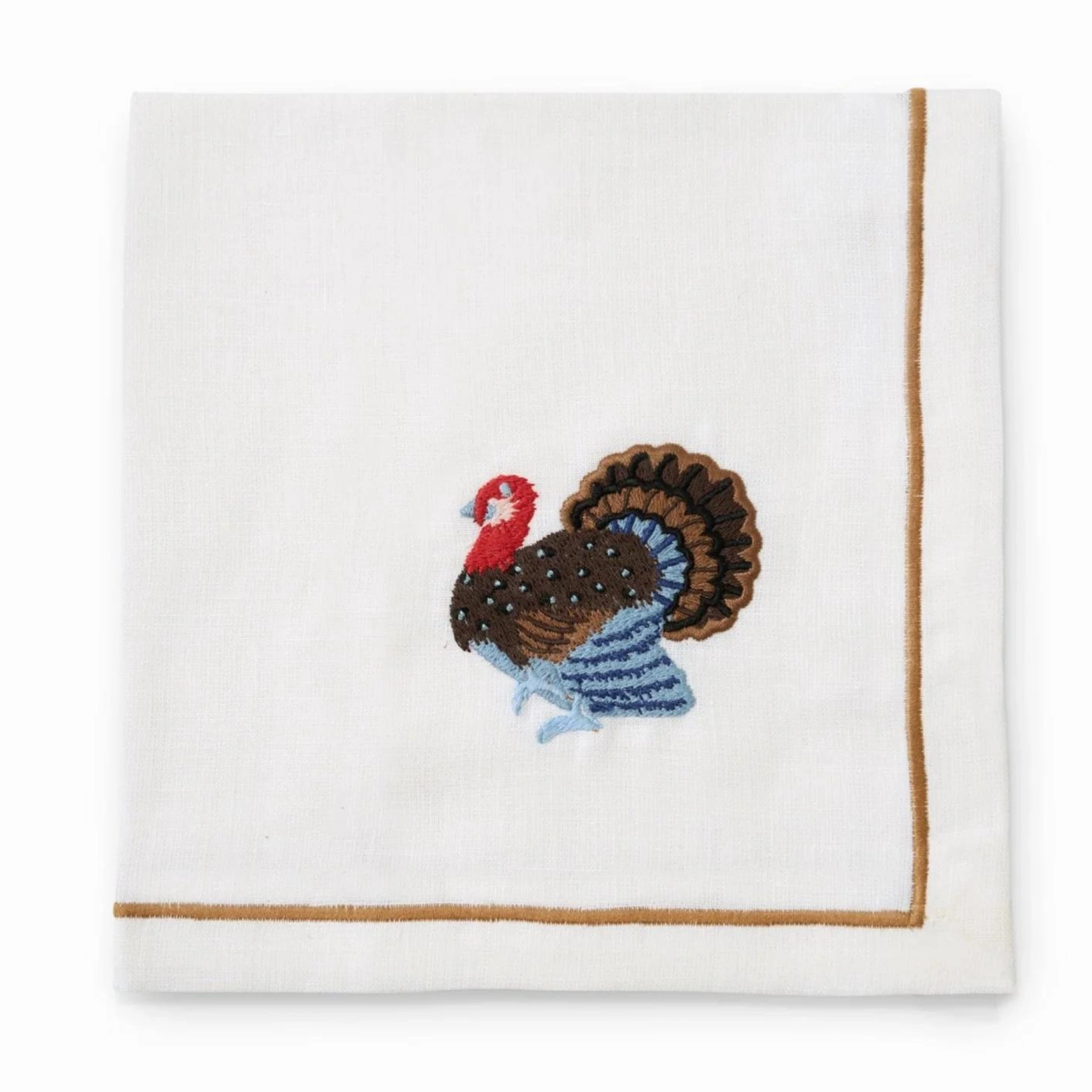 Set fo 4 Embroidered Turkey Dinner Napkins mini desktop sculpture