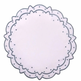 Set of 12 White Placemats With Blue Embroidery cute desktop display