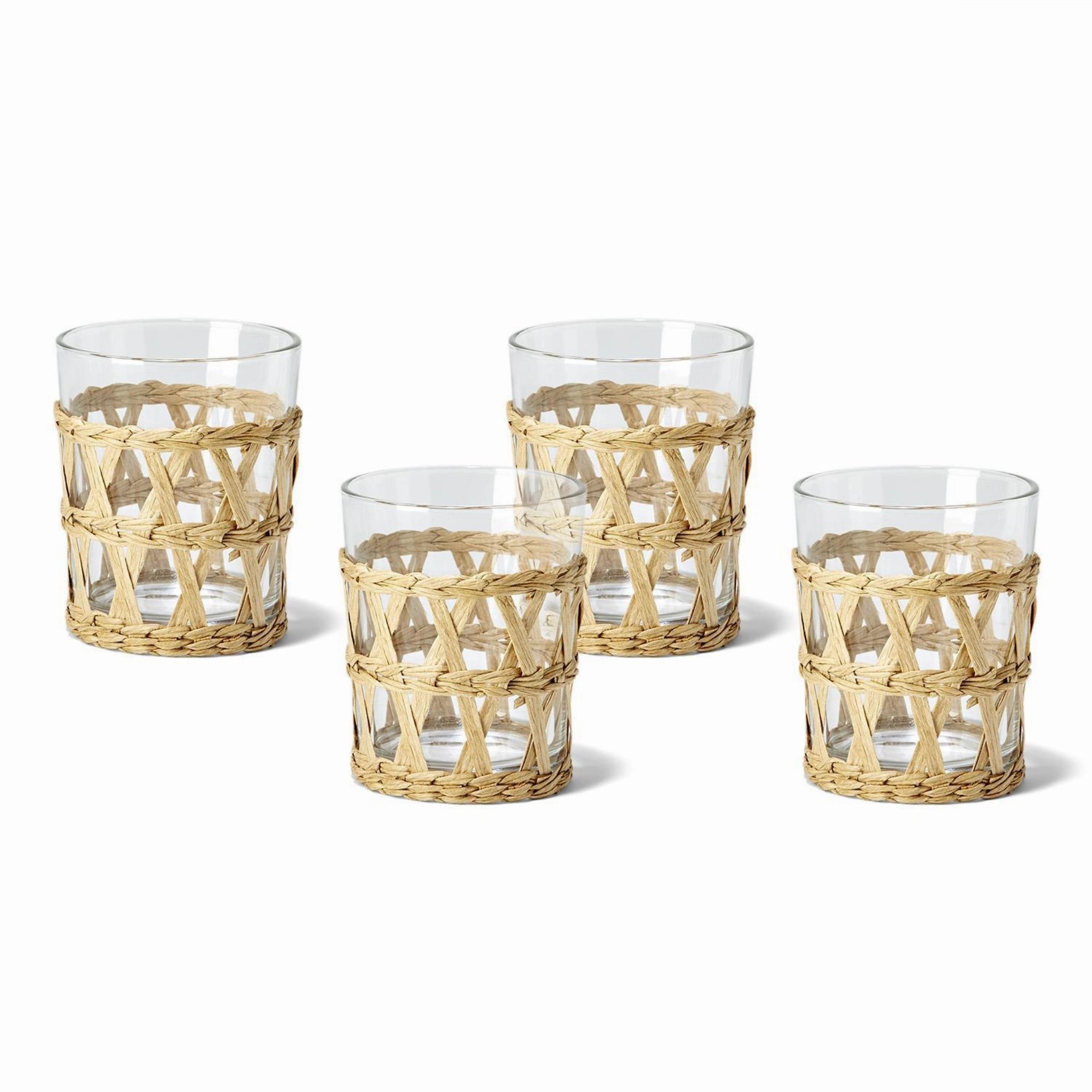 Set of 24 Island Chic Hand-Woven Lattice Drinking Glasses