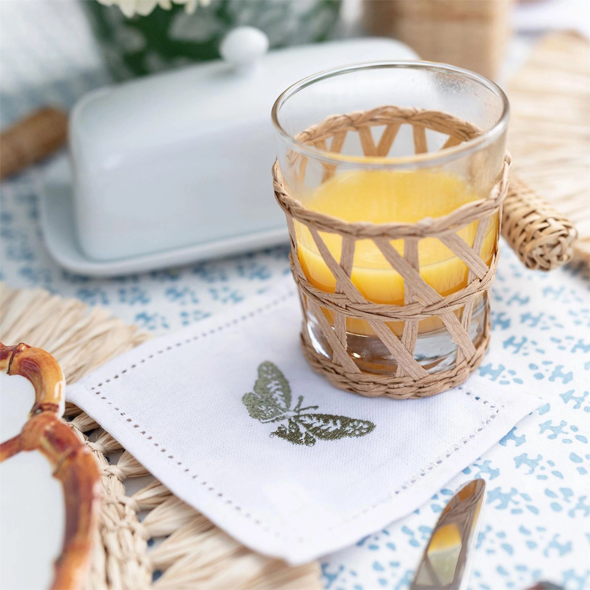 Set of 24 Island Chic Hand-Woven Lattice Drinking Glasses