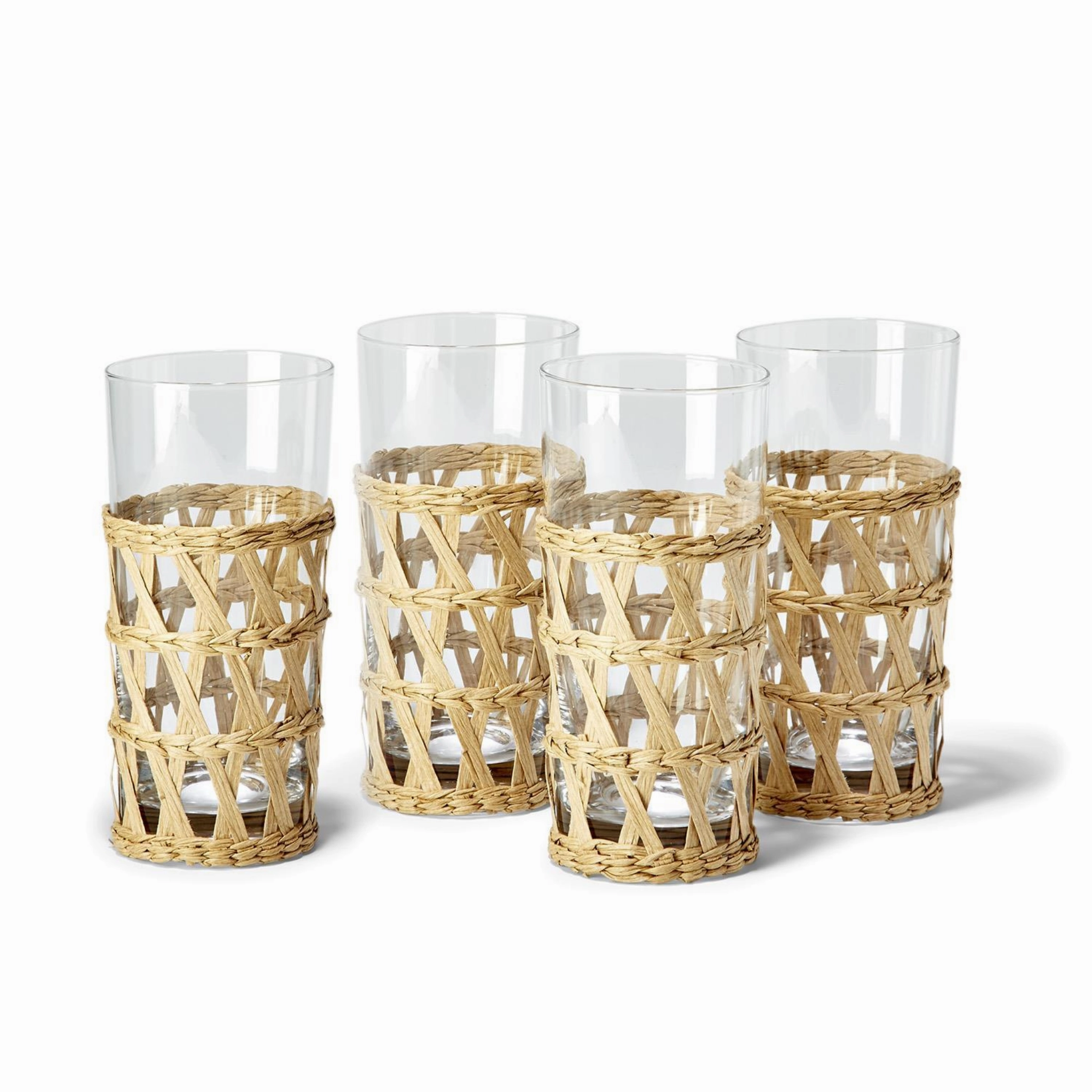 Set of 24 Island Chic Hand-Woven Lattice Drinking Glasses