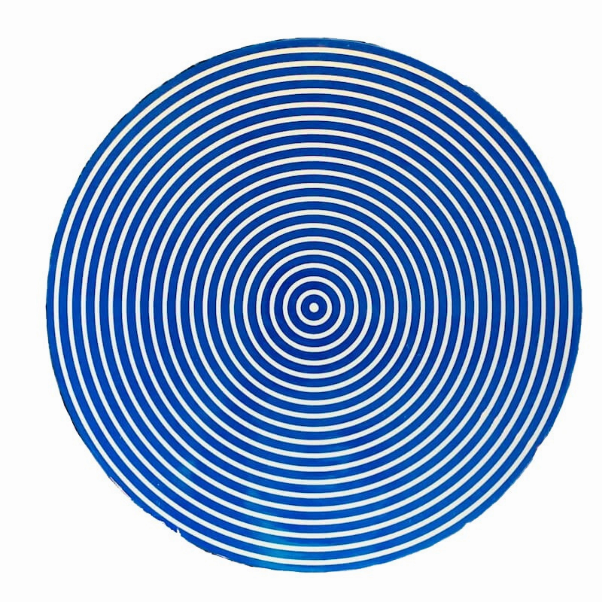 Set of 2 Round Blue & White Lacquer Stripe Placemats cute desktop display