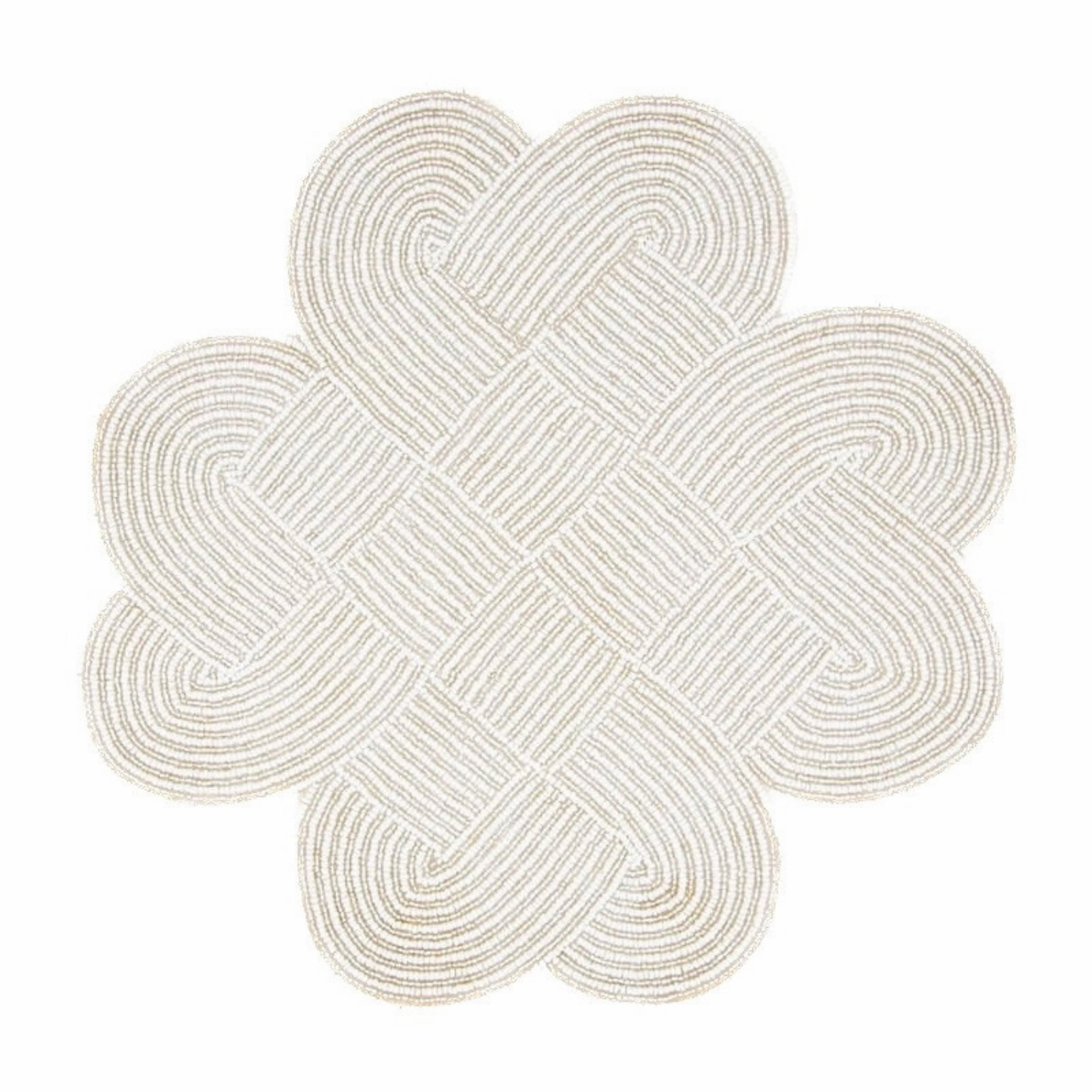 Set of 2 Silver & White Knot Placemats cute desktop display
