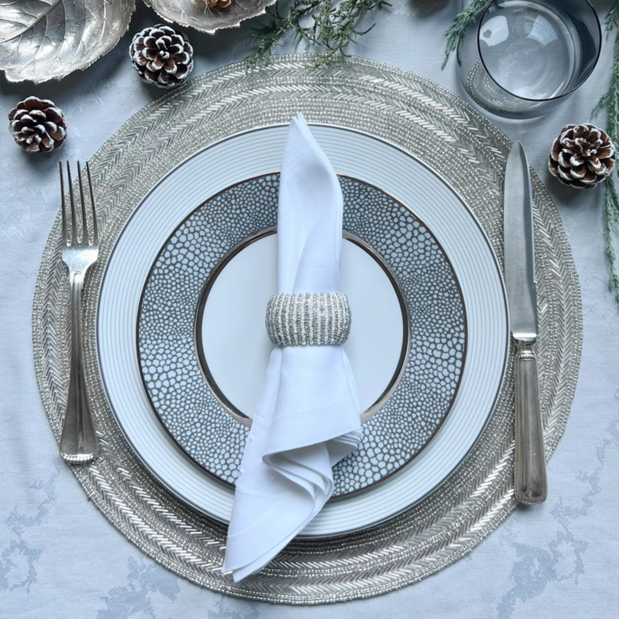Set of 2 Silver Dazzle Placemats