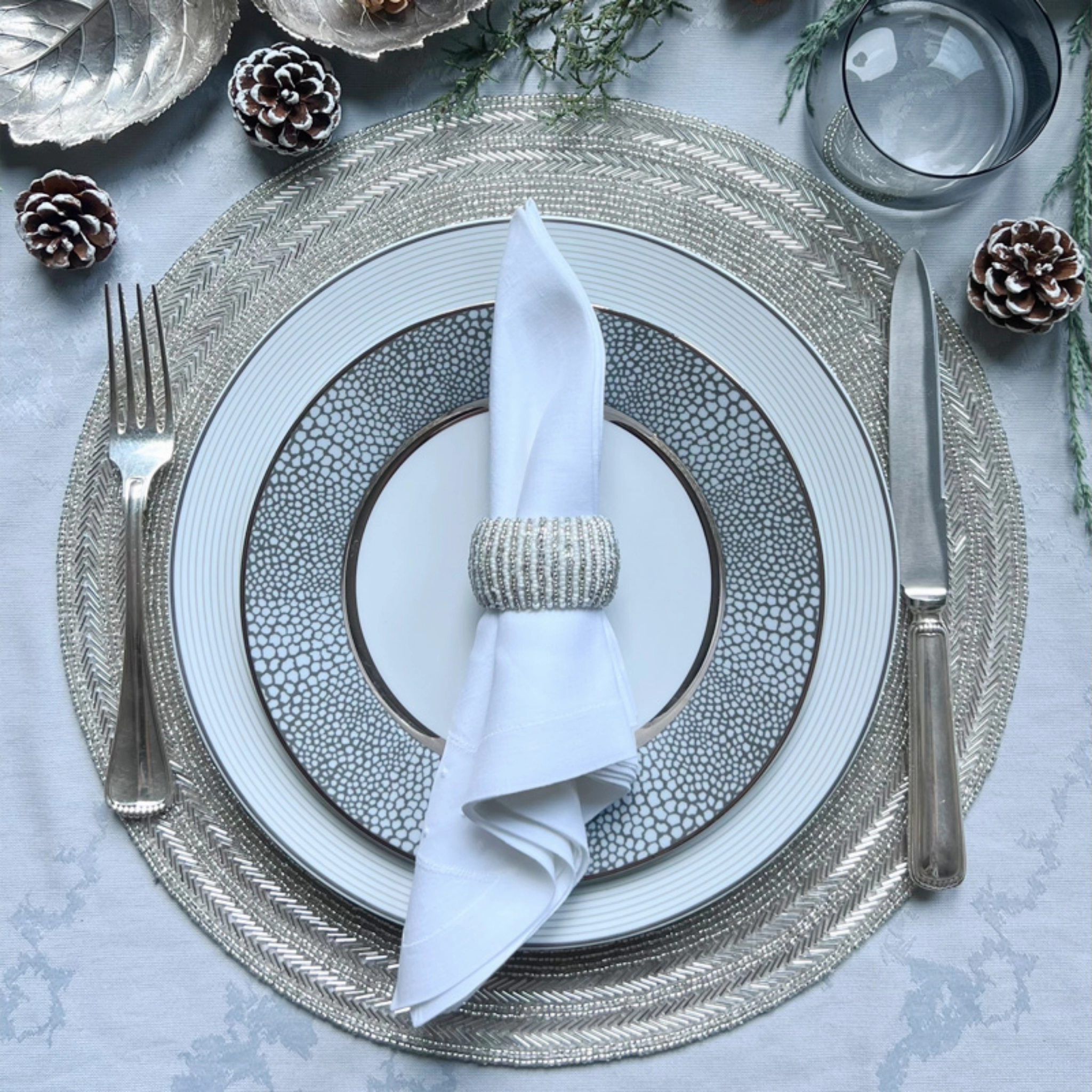 Set of 2 Silver Dazzle Placemats