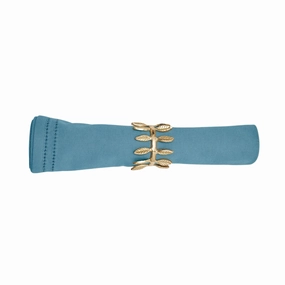 Set of 4 Betty Dusty Teal Double Eyelet Dinner Napkins cute desktop display