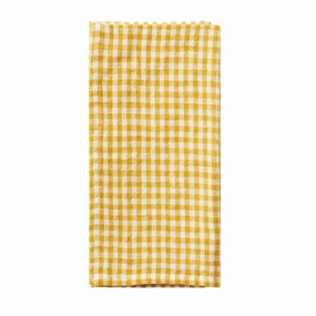 Set of 4 Blake Yellow & White Gingham Dinner Napkins cute desktop display