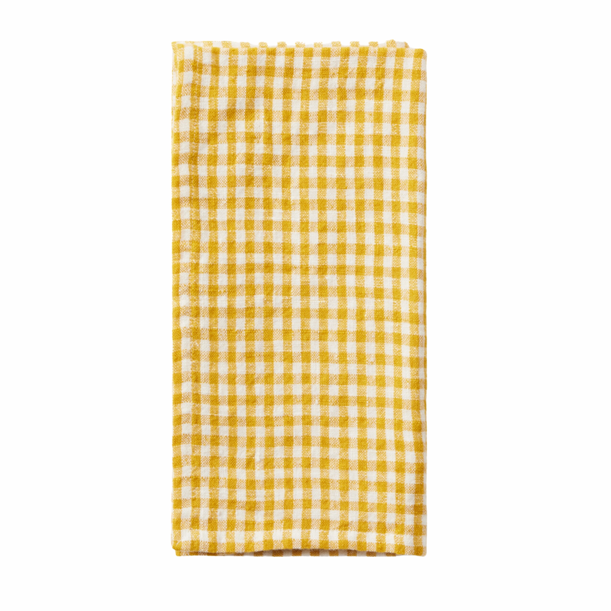 Set of 4 Blake Yellow & White Gingham Dinner Napkins cute desktop display
