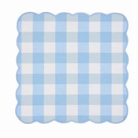 Set of 4 Blue Gingham Chloe Napkins cute desktop display