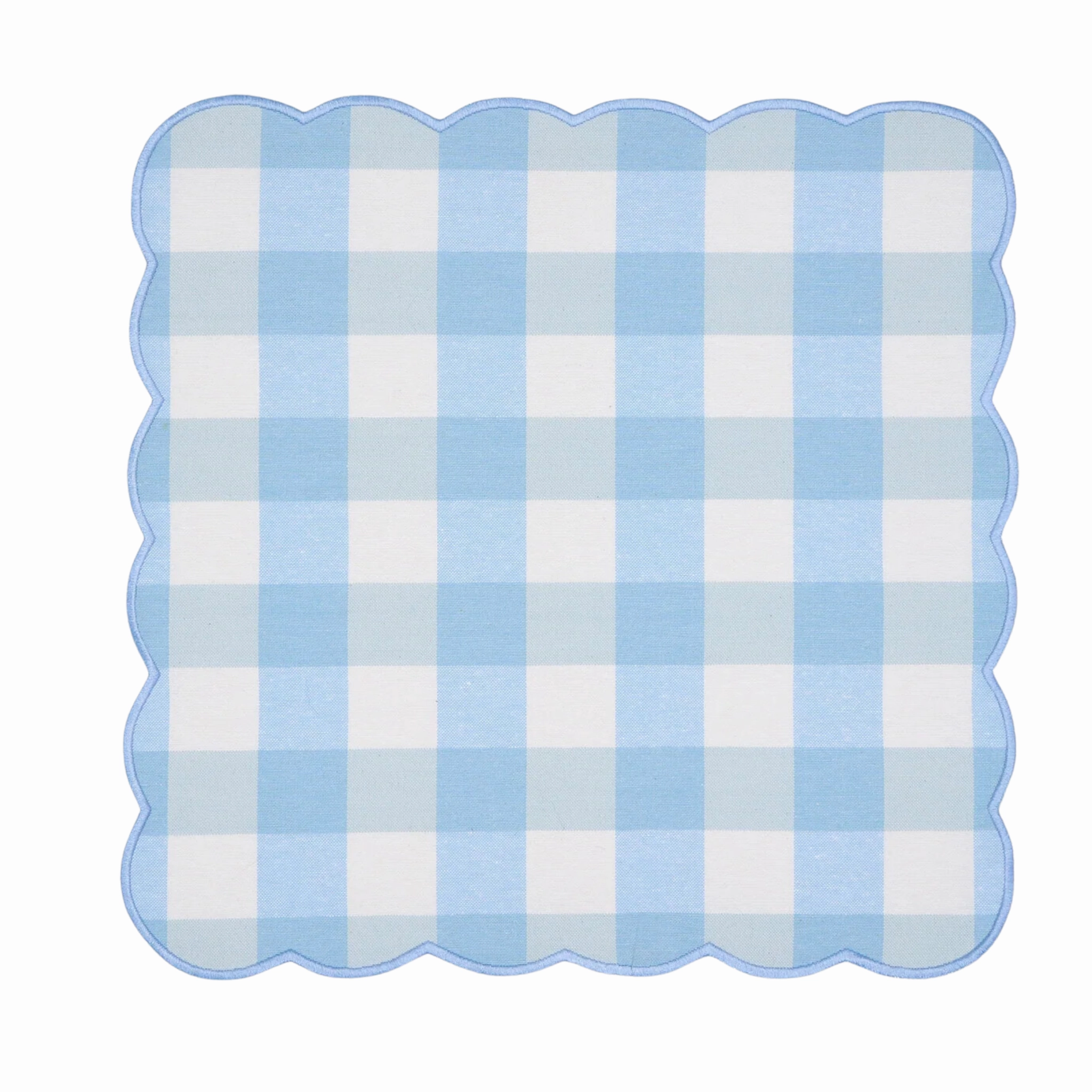 Set of 4 Blue Gingham Chloe Napkins cute desktop display