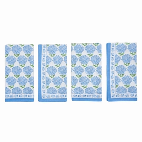Set of 4 Blue Hydrangea Cloth Napkins mini desktop sculpture