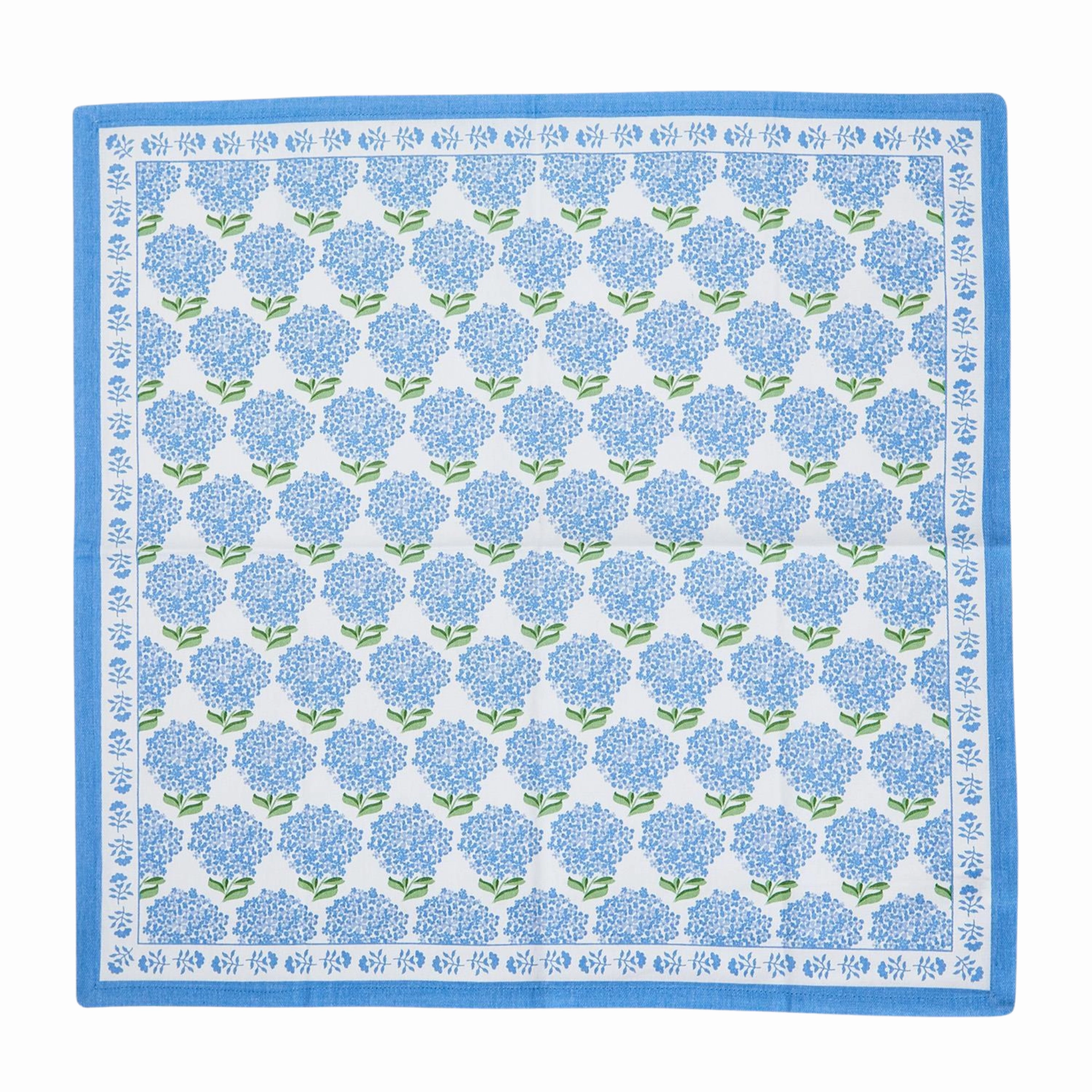 Set of 4 Blue Hydrangea Cloth Napkins