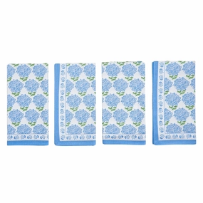 Set of 4 Blue Hydrangea Cloth Napkins cute desktop display