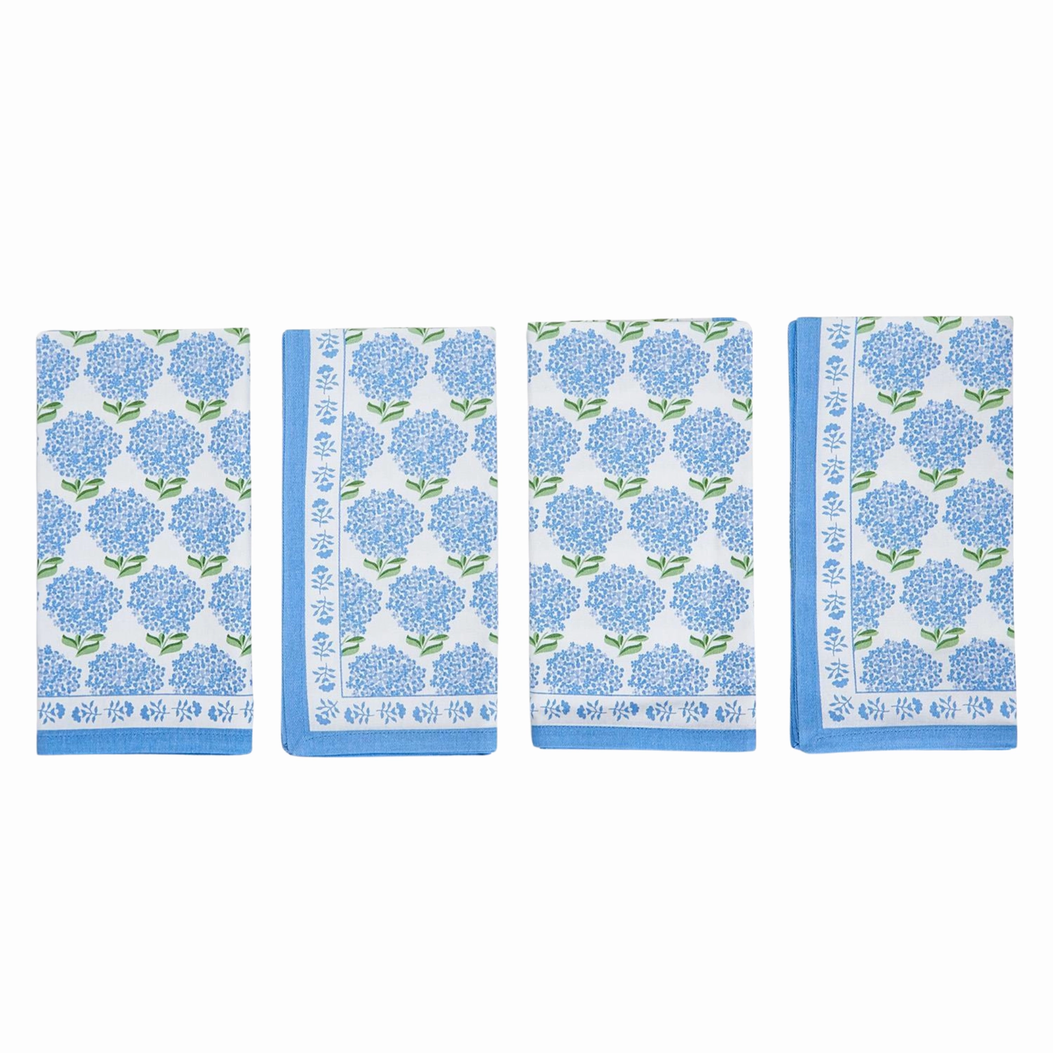 Set of 4 Blue Hydrangea Cloth Napkins cute desktop display