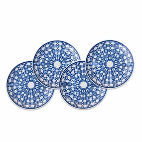 Set of 4 Blue Newport Garden Gate Canap Plates mini desktop sculpture