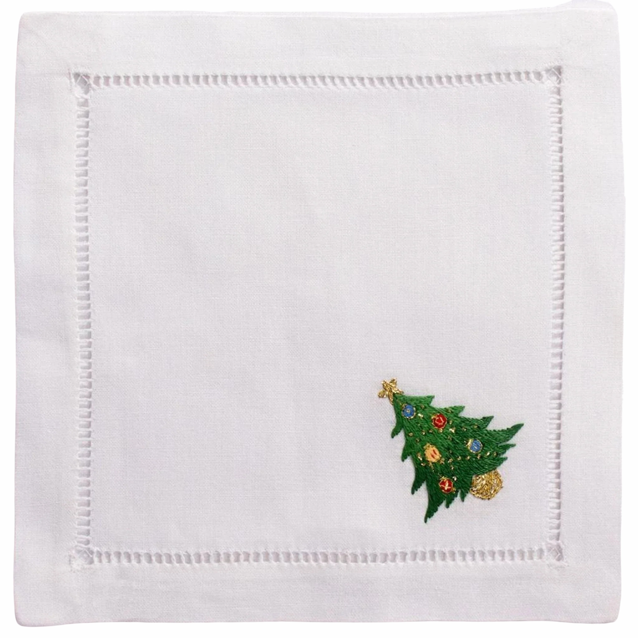 Set of 4 Christmas Tree Cocktail Napkins mini desktop sculpture