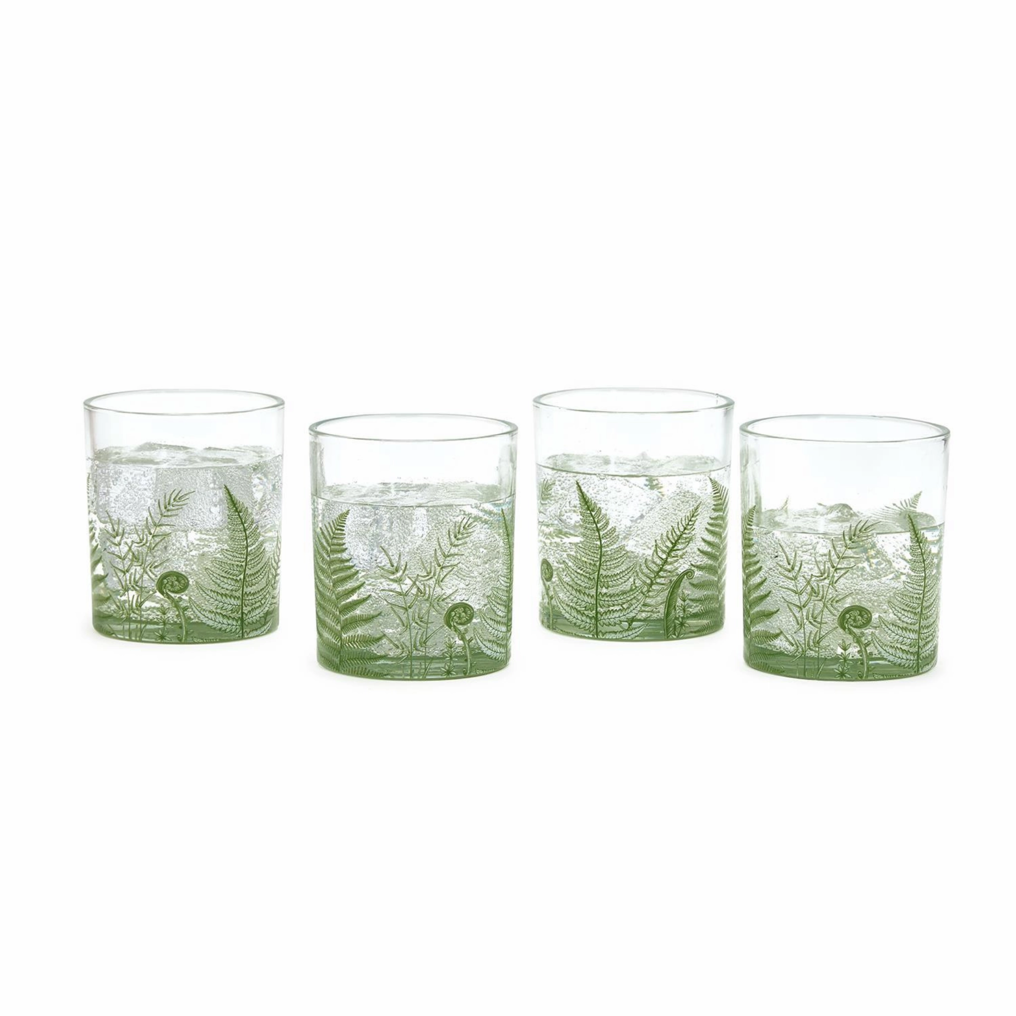 Set of 4 Fern Double Old Fashion Glasses