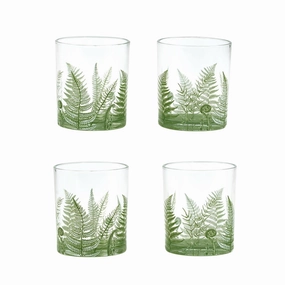 Set of 4 Fern Double Old Fashion Glasses mini desktop sculpture