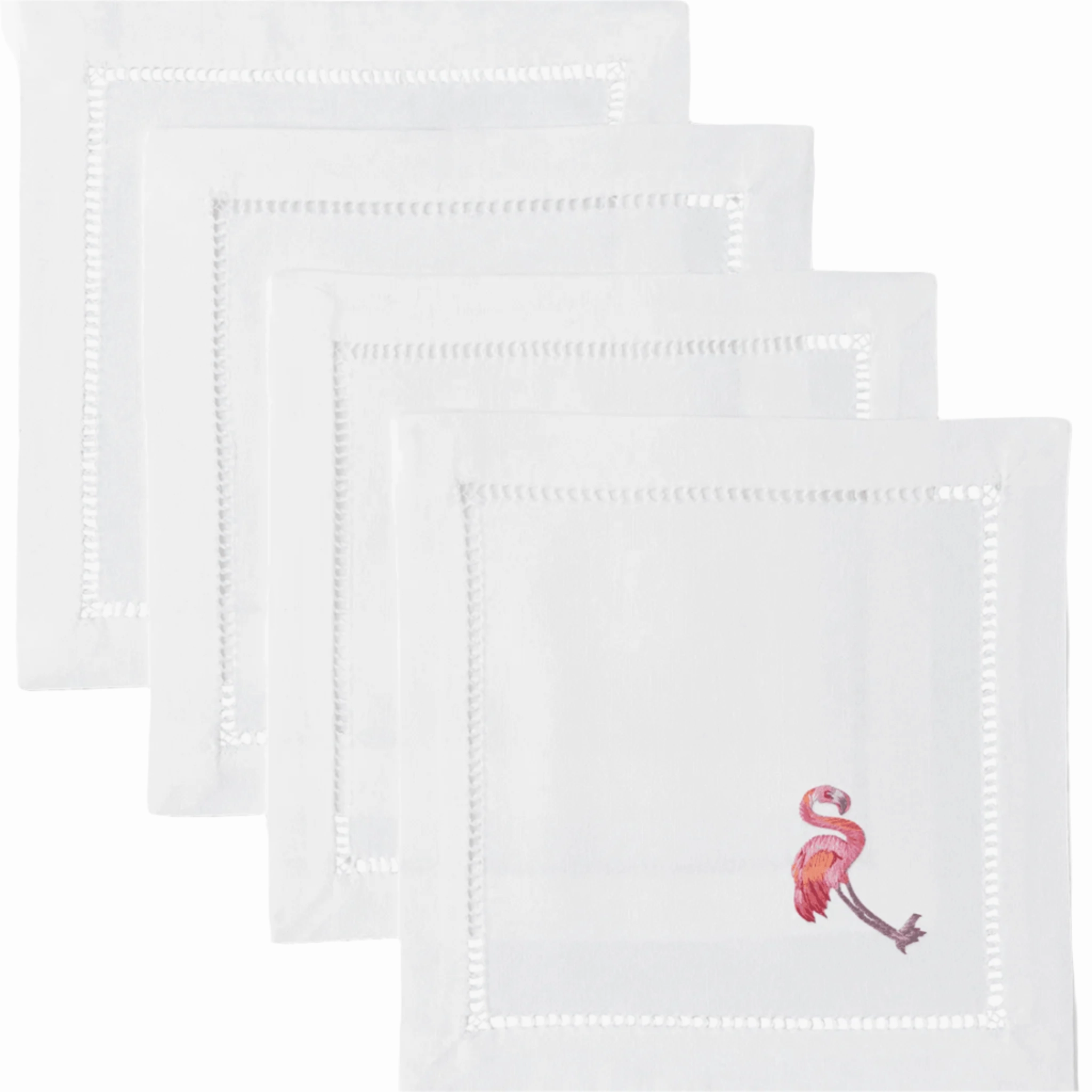 Set of 4 Flamingo Design Cocktail Napkins mini desktop sculpture