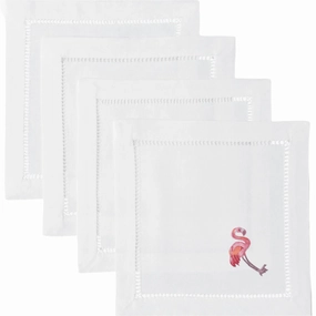 Set of 4 Flamingo Design Cocktail Napkins cute desktop display