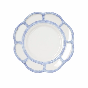 Set of 4 French Blue Bamboo Touch Dessert/Salad Plates with Bamboo Rim cute desktop display