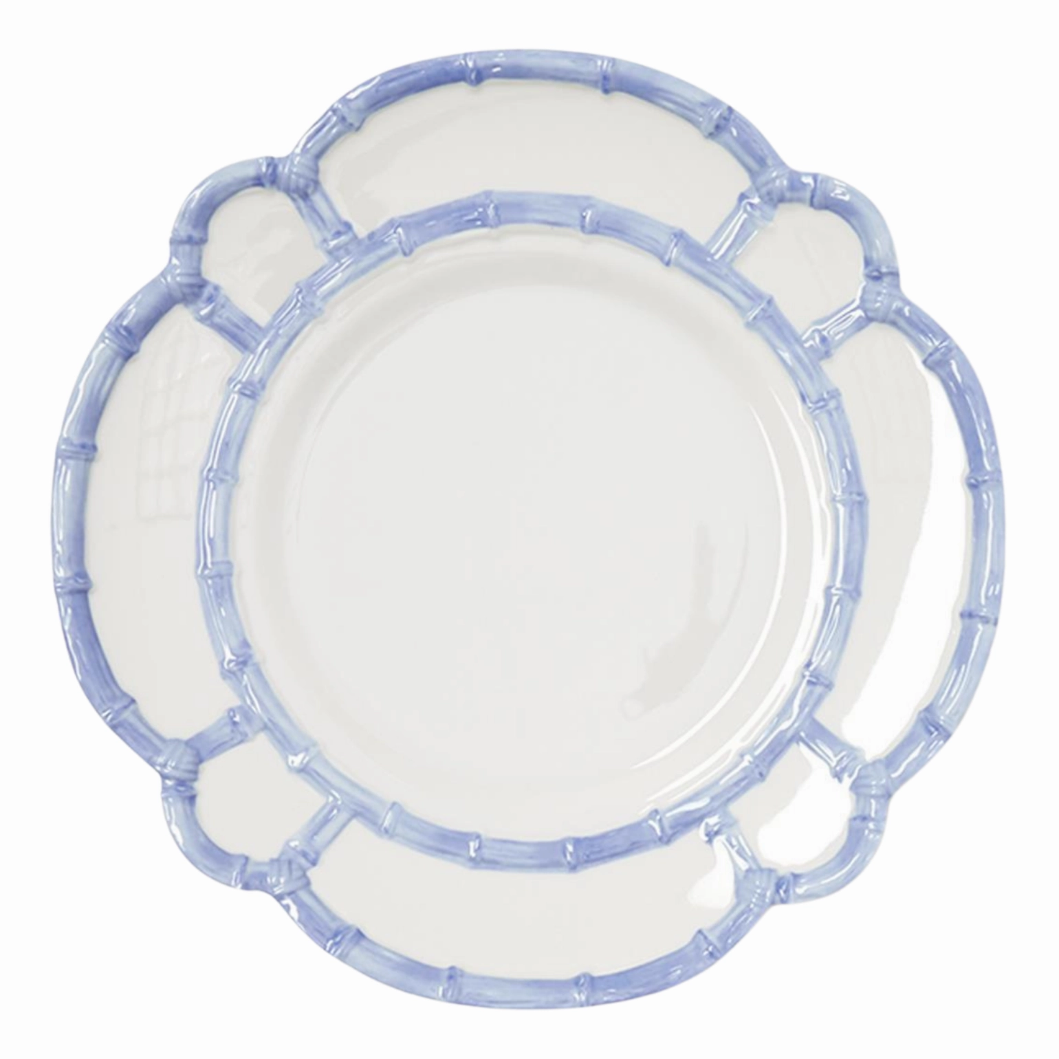 Set of 4 French Blue Bamboo Touch Dinner Plates with Bamboo Rim cute desktop display