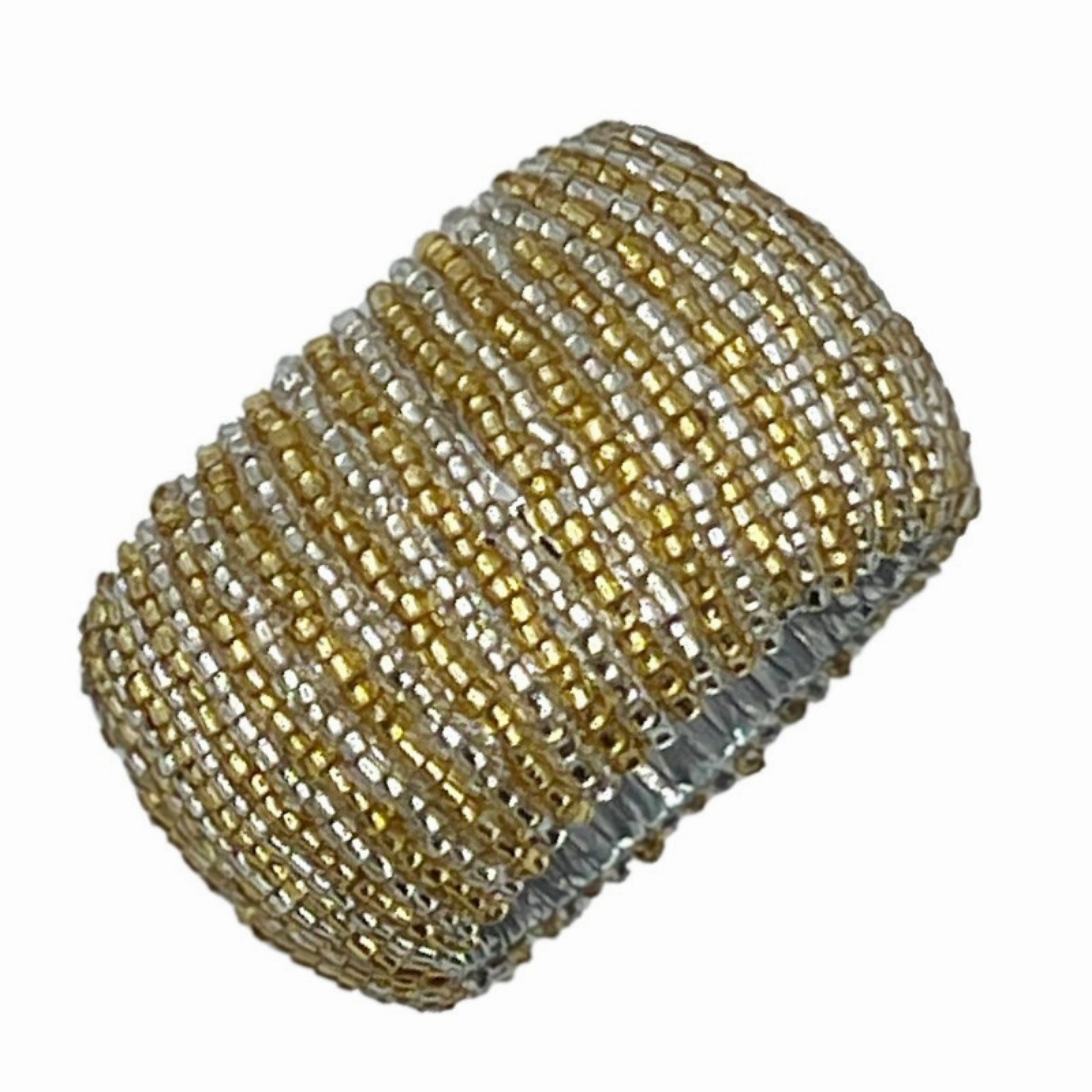 Set of 4 Gold Brilliant Napkin Rings mini desktop sculpture