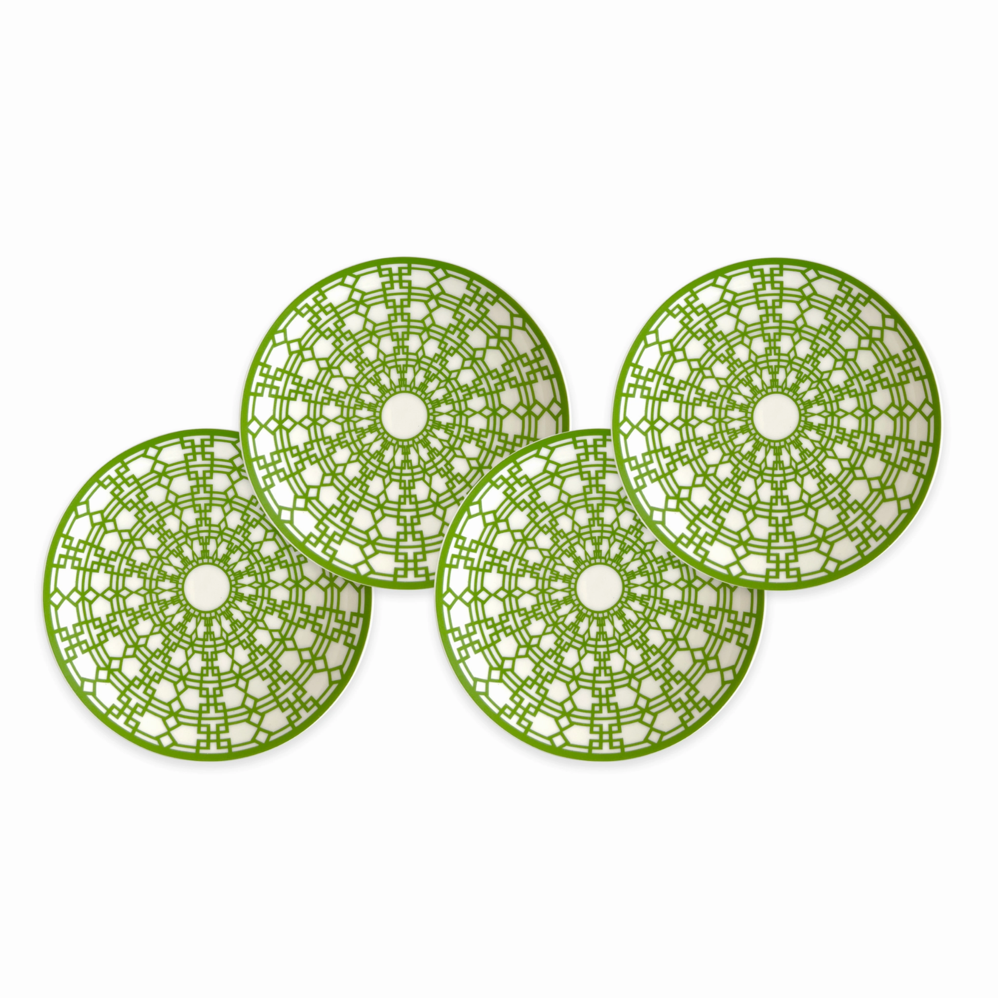 Set of 4 Green Newport Garden Gate Canap Plates cute desktop display
