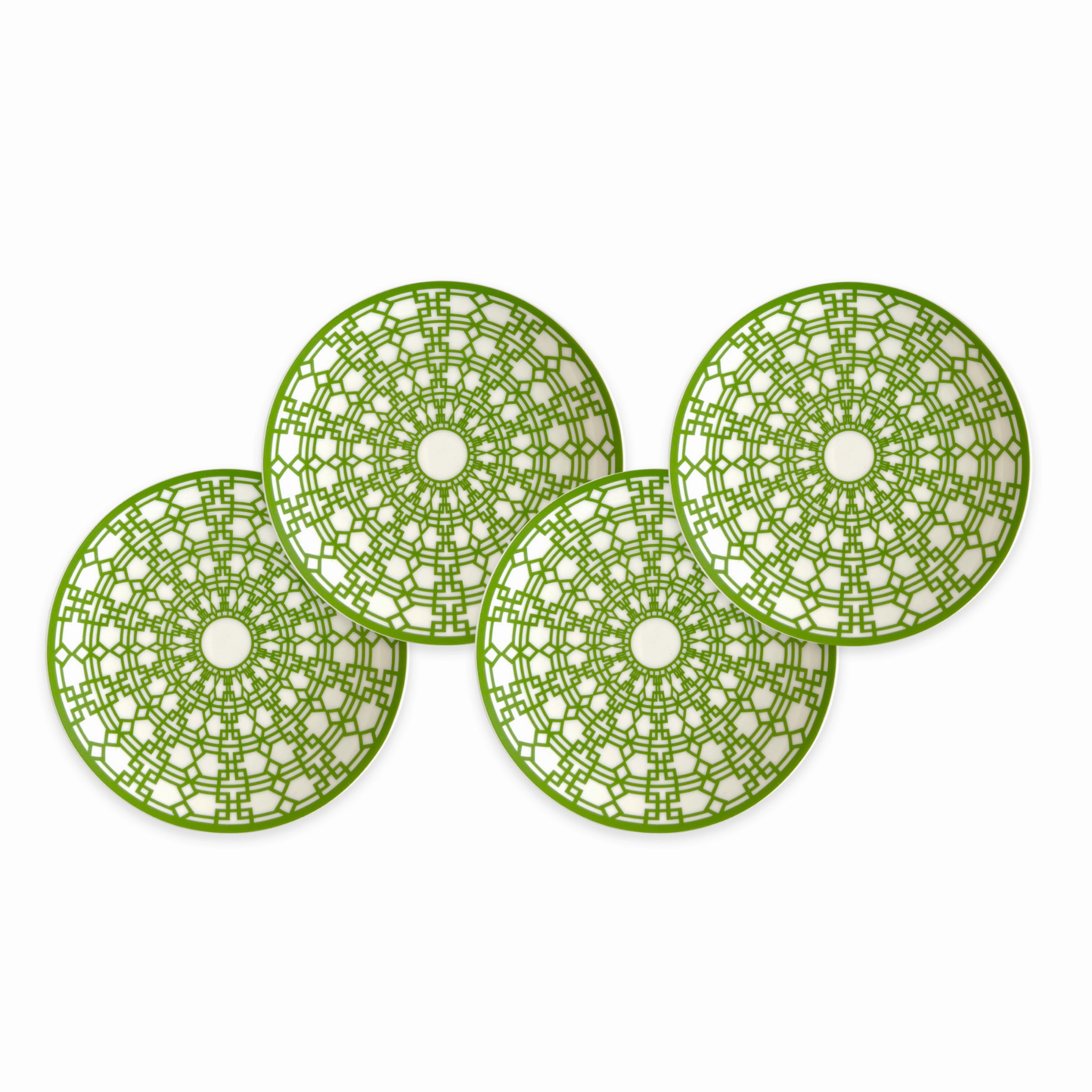 Set of 4 Green Newport Garden Gate Canap Plates mini desktop sculpture