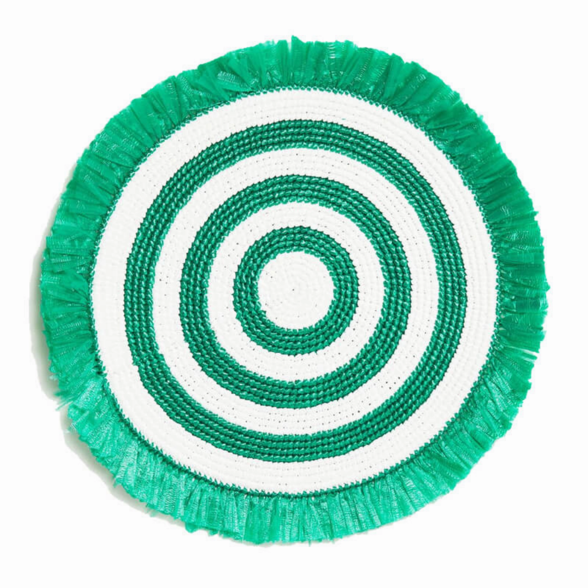 Set of 4 Green Woven Fringe Placemats mini desktop sculpture
