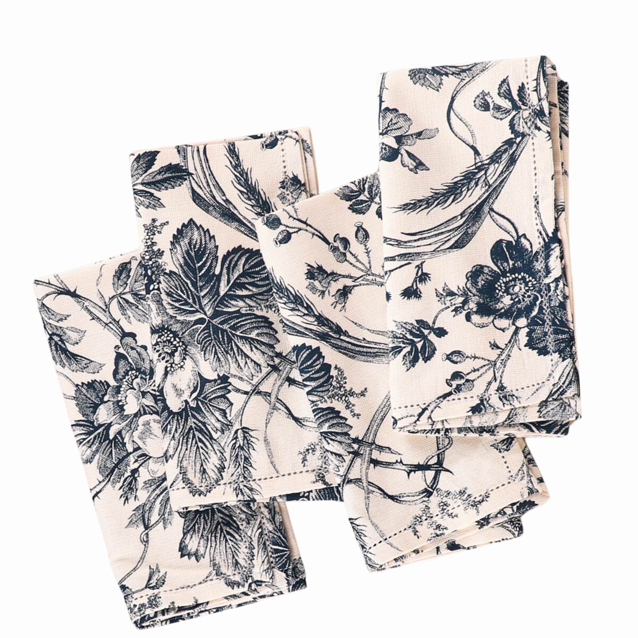Set of 4 Navy Bienvenue Napkins cute desktop display