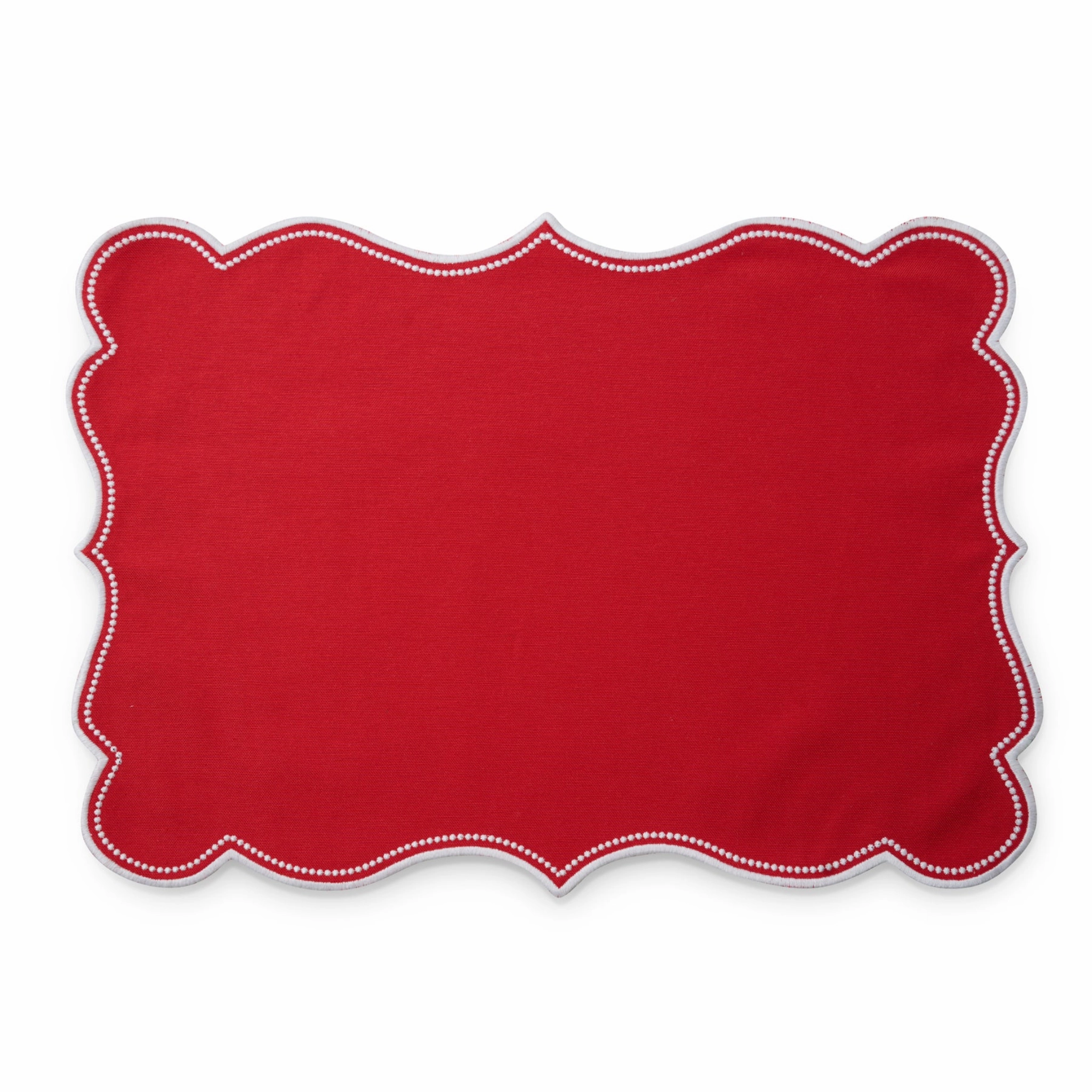 Set of 4 Noel Red & White Embroidered Placemats cute desktop display