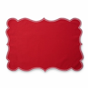 Set of 4 Noel Red & White Embroidered Placemats mini desktop sculpture