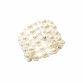 Set of 4 Pearl Cuff Napkin Rings mini desktop sculpture