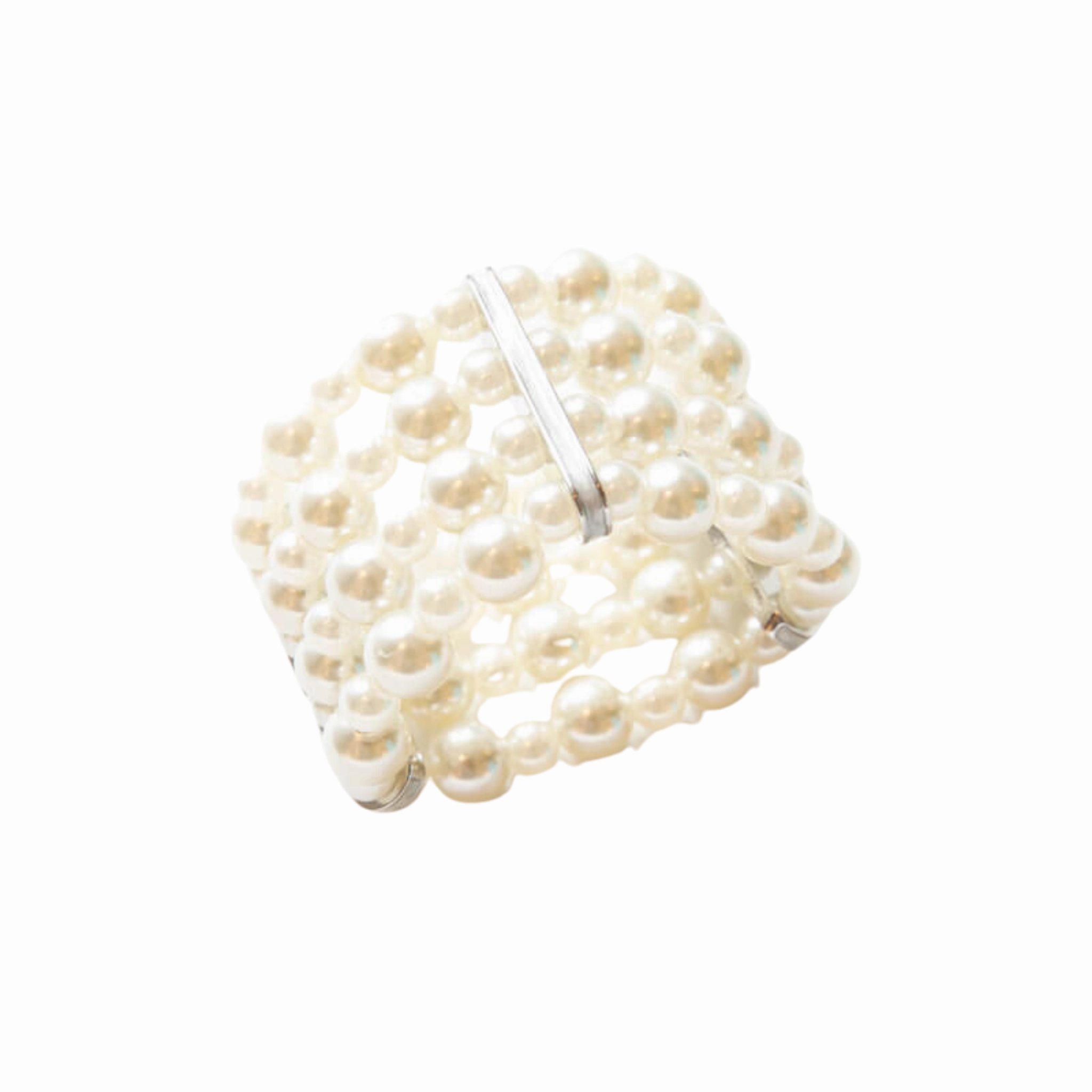 Set of 4 Pearl Cuff Napkin Rings cute desktop display