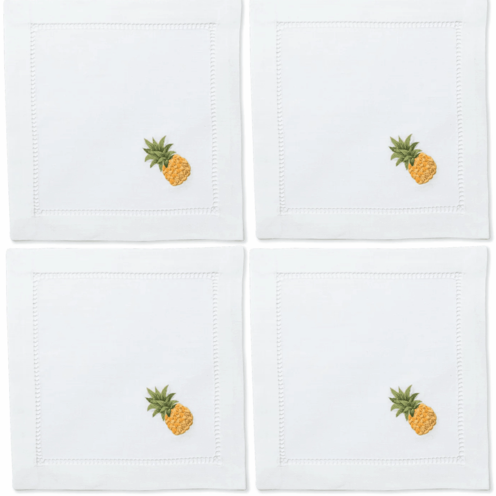 Set of 4 Pineapple Modern Cocktail Napkins