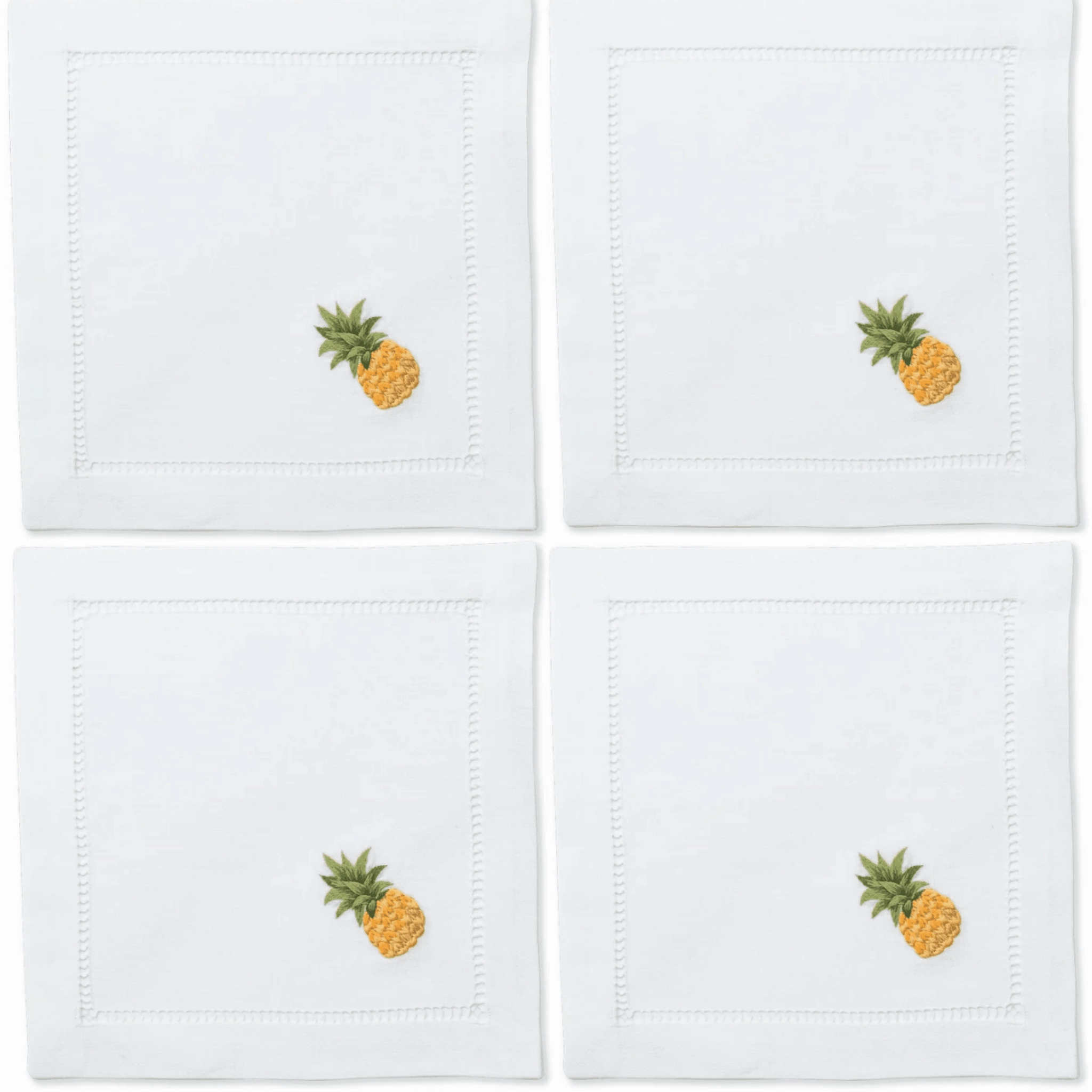 Set of 4 Pineapple Modern Cocktail Napkins