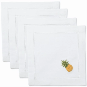 Set of 4 Pineapple Modern Cocktail Napkins cute desktop display