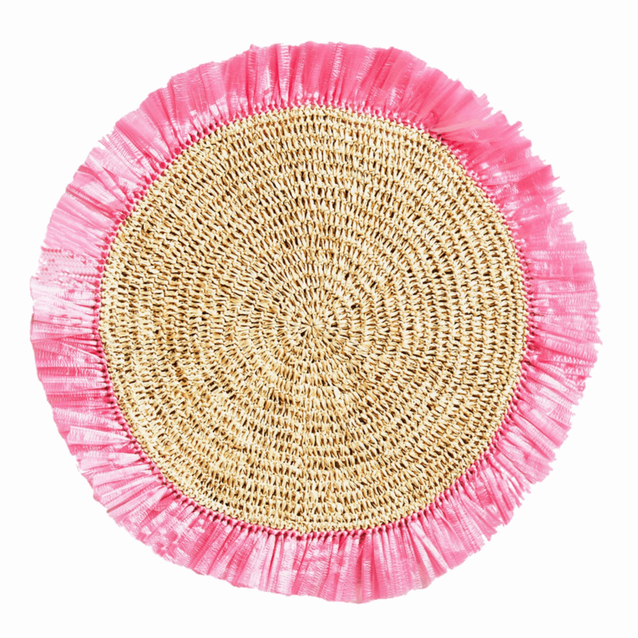 Set of 4 Pink Woven Rattan Placemats cute desktop display