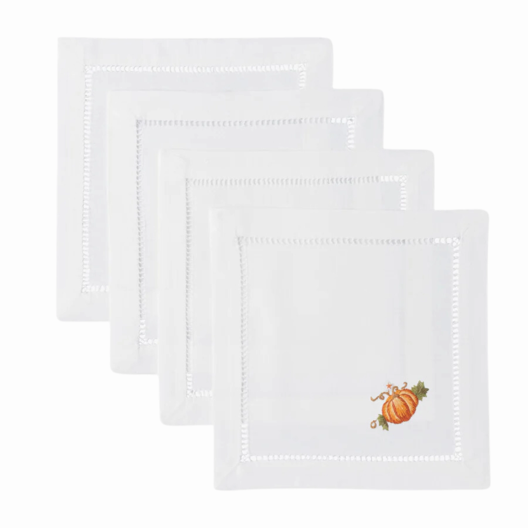 Set of 4 Pumpkins Grande Cocktail Napkins mini desktop sculpture