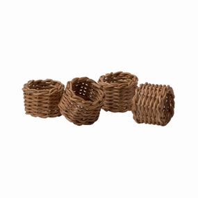 Set of 4 Rattan Napkin Rings cute desktop display